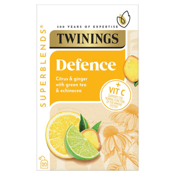 Twinings Superblends Defence avec les agrumes, le gingembre et le thé vert 20 par paquet