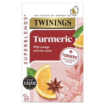 Twinings Superblends Curcuma avec orange et anis étoile 20 par paquet