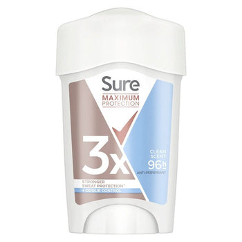Sure Maximum Protection Clean Scent Cream Stick Antiperspirant 45ml