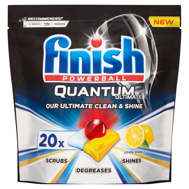 Terminar las tabletas de lavavajillas de finalización cuántica limón 20 por paquete