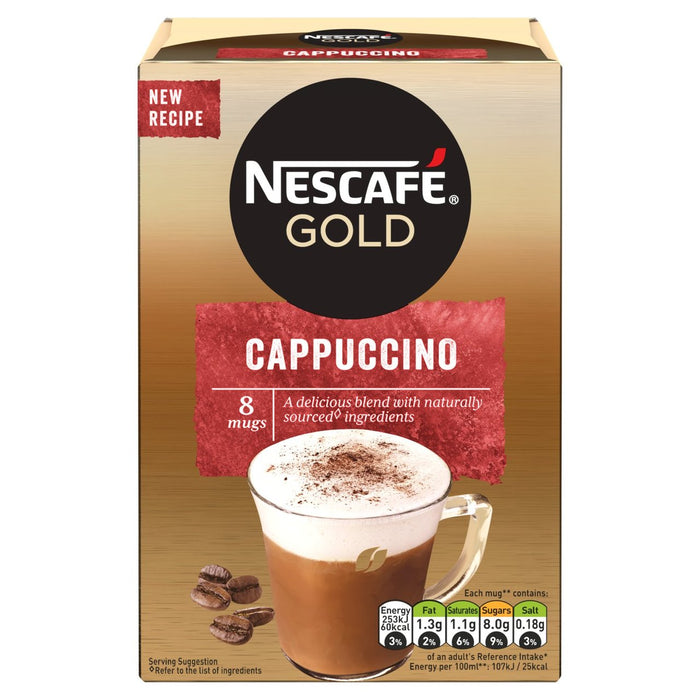 Nescafe Gold Cappuccino Kaffee Instant Kaffee 8 Beutel