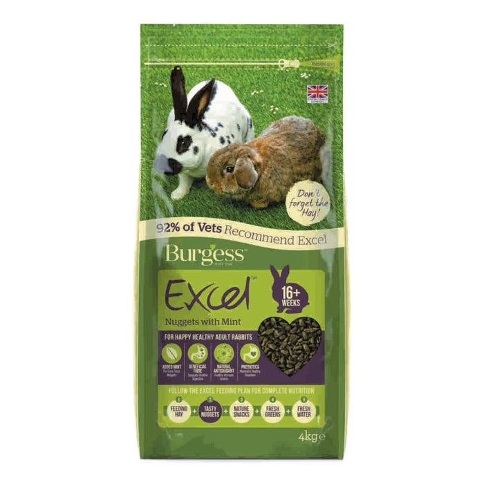 Burgess Excel erwachsene Kaninchenfutter mit Minze 4 kg