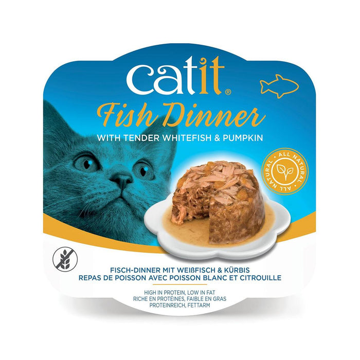 Catit Fish Dinner Whitefish & Kürbis nasse Katzenfutter 80G