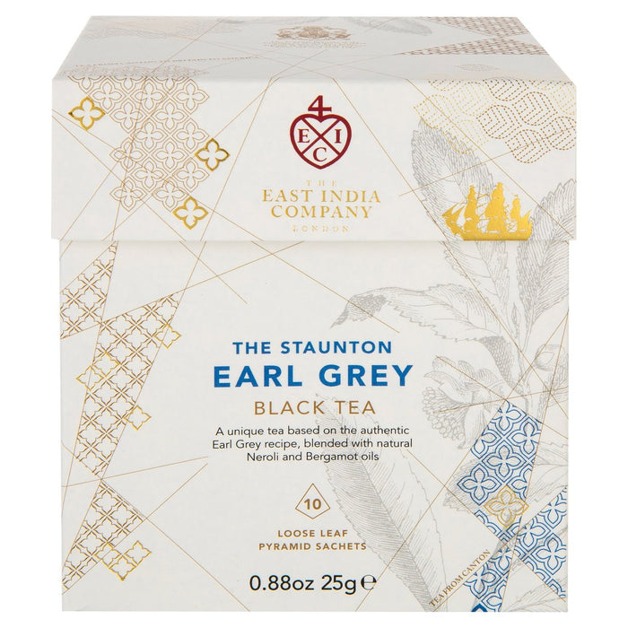 La East India Company Staunton Earl Grey Black Tea Pyramid Sacs 10 par paquet