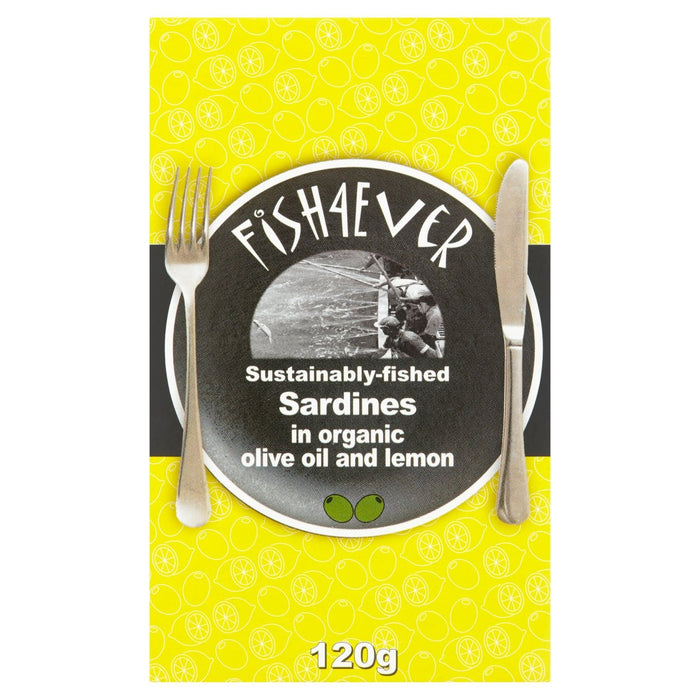 Fish 4 Sardines entières dans le citron biologique et l'huile d'olive 120g