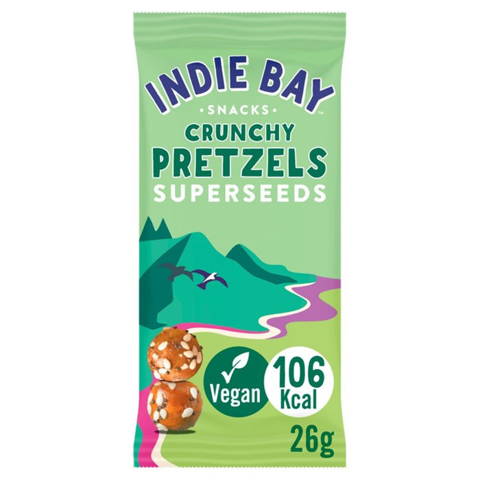 Bocadillos de los bocadillos de la bahía indie bocadillos de pretzel con superdejedas 26g
