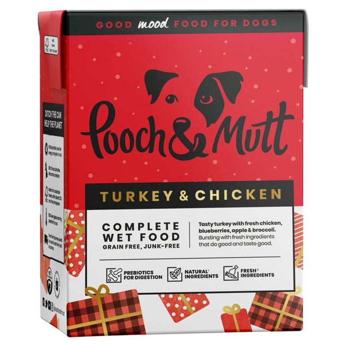 Pooch & Mutt pavo y pollo alimento para perros húmedos 375g
