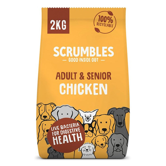 Scrumbles Natural Gluten Free Dry Dog Aliments Poulet frais adultes et senior 2kg