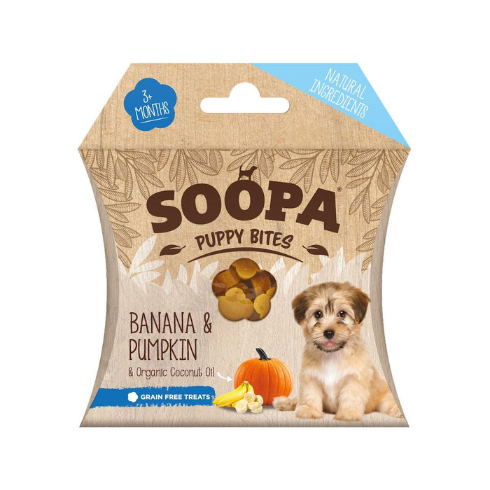 Soopa Banana y calabaza Puppy Bites saludables 10 por paquete