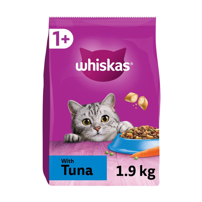 Whiskas 1+ Alimentos para gatos secos para adultos con atún 1.9 kg