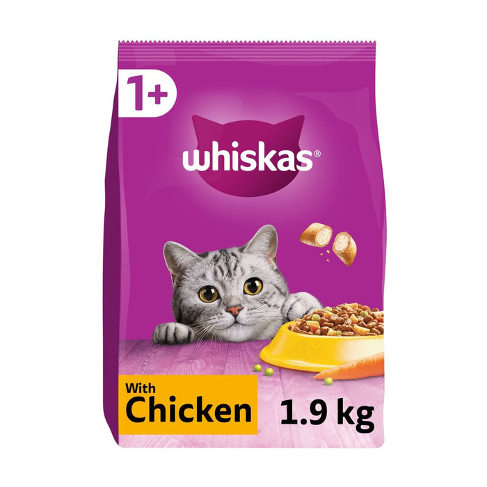 Whiskas 1+ Katze komplett trocken mit Hühnchen 1,9 kg
