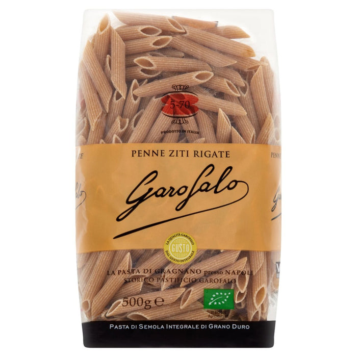 Garofalo Organic Whole Wheat Penne Pasta seca 500G