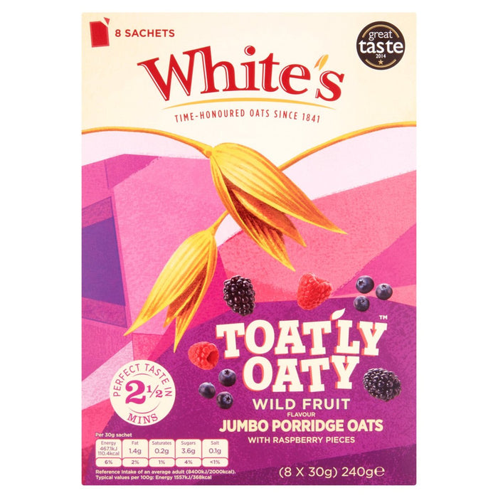White's Toatly Oaty Wild Fruit Instant Sachets 8 par paquet
